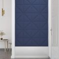 vidaXL Nástenné panely 12 ks modré 30x30 cm látková 0,54 m²