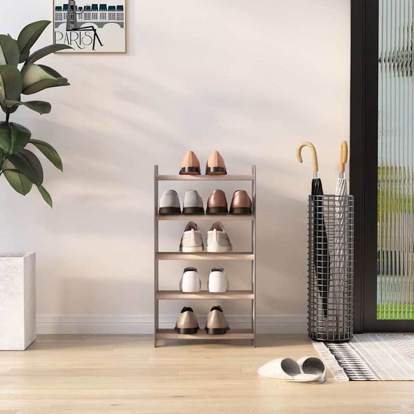 vidaXL Regál na topánky sivý 45x24x81 cm spracované drevo