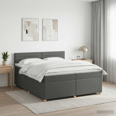 vidaXL Posteľ boxspring s matracom Tmavosivá 200 x 200 cm Látka