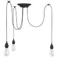 vidaXL Závesná lampa s 3 objímkami E27 čierna kovová