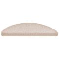 vidaXL Schodové rohože 30 ks 56x17x3 cm béžové, polkruhové