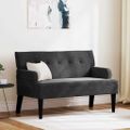 vidaXL Chesterfield lavica Čierna 112 x 65,5 x 75 cm Zamat