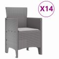 vidaXL Záhradný jedálenský set 15 ks Svetlosivá Polt ratan