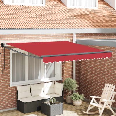 vidaXL Markíza Červená 350 x 250 cm Polyester a kov