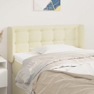 vidaXL Čelo postele so záhybmi krémový 103x16x78/88 cm umelá koža