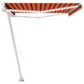 vidaXL Ručne zaťahovacia markíza s LED 500x350 cm oranžová a hnedá