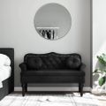 vidaXL Lavica s vankúšmi čierna 120,5x65x75 cm zamatová