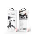YESIDO CABLE CA111 USB-4IN1 (2xTYPE-C+2xLIGHTNING) 1,2M 4A, ČIERNA