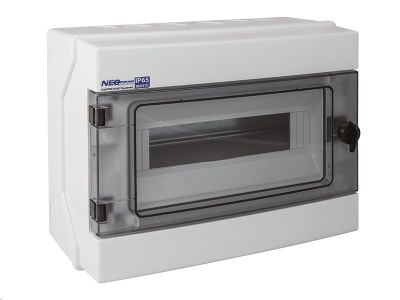 Rozvodová skrinka RH-12 NEO na fotovoltaiku plast. / IP65 / 1000V DC / 500V AC / 1x12 stěnná / průhledné dveře
