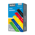 Latexová sada cvičebných pásov - Mini Band L, 2,3-18,2 kg, 5 pásov, farebná, REBEL ACTIVE