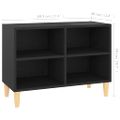 vidaXL TV stolík nohy z masívneho dreva čierny 69,5x30x50 cm