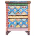 vidaXL Ručne maľovaný nočný stolík 40x30x50 cm mangovníkový masív