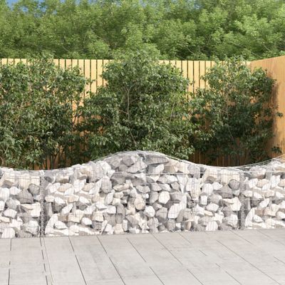 vidaXL Oblúkový gabionový kôš 15 ks 200x50x60/80 cm pozinkované železo