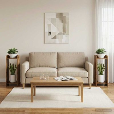 vidaXL Stojan na rastliny s poličkou 2 pcs Staré drevo 30 x 30 x 80 cm