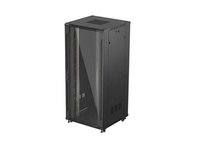 19'' Voľne stojúca racková skriňa 37U 800X800 čierne sklenené dvere lanberg (ploché balenie)