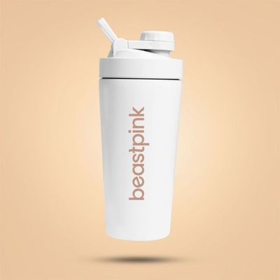 Šejker Steel 650 ml White - BeastPink