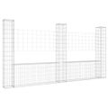 vidaXL Železný gabiónový kôš v tvare U s 3 stĺpmi 260x20x150 cm