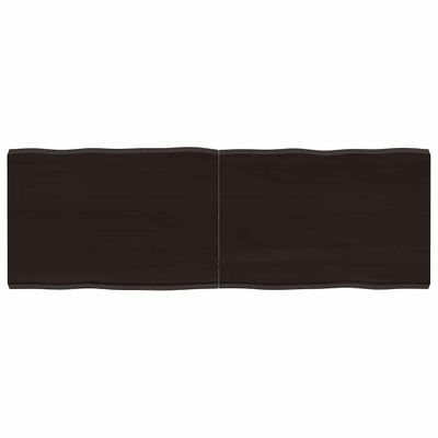 vidaXL Stolová doska tmavohnedá 120x40x(2-4)cm ošetrený masív hrany