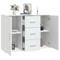 vidaXL Komoda biela 91x29,5x65 cm kompozitné drevo