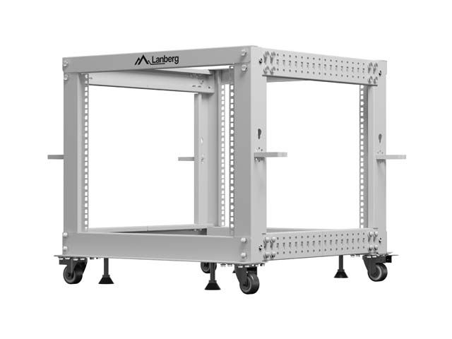 LANBERG OTVORENÝ RACK 19'' 9U 600X600-1100 NASTAVITEĽNÝ ŠEDÝ
