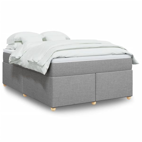 vidaXL Boxspring posteľ s matracom bledosivá 140x200 cm látka