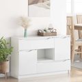 vidaXL Servírovacia skriňa Vysoký lesk bielej 100 x 30 x 65,6