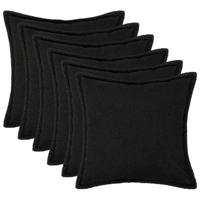 vidaXL Poťah na podložku 6 pcs HOUTEN Čierna 65 x 65 cm Bouclé