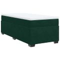vidaXL Posteľný rám boxsping s matracom tmavozelený 90x190 cm zamat