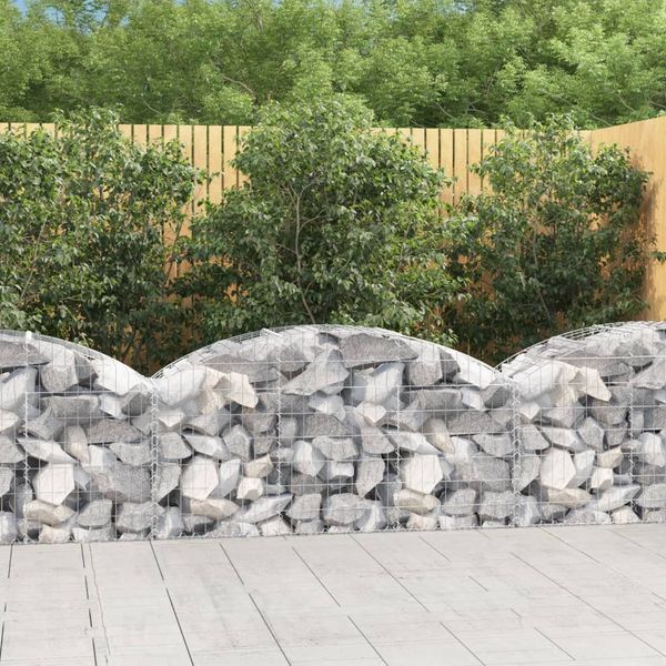 vidaXL Oblúkový gabionový kôš 150x50x60/80 cm pozinkované železo