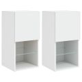 vidaXL TV skrinky s LED svetlami 2 ks biele 30,5x30x60 cm