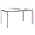 vidaXL Záhradný stôl 150x90x75 cm tvrdené sklo a polyratan čierny