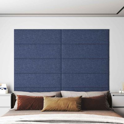 vidaXL Nástenný čelník 12 pcs 90 x 30 cm Modrá látka