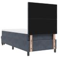 vidaXL Posteľ s pružinovým rámom Tmavo šedá 190 x 90 cm Zamat