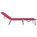 vidaXL Skladací lehátko Červená 188 x 57 x 86,5 cm Polyester