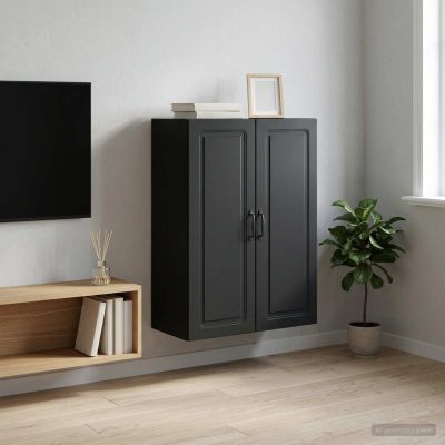 vidaXL Nástenná skrinka 66 x 34,5 x 90 cm Kompozitné drevo Čierna