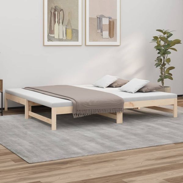 vidaXL Rozkladacia denná posteľ 2x(90x200) cm borovicový masív