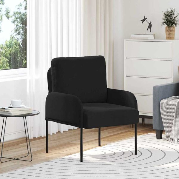 vidaXL Pohovky s vankúšom 55cm Čierna Preglejka