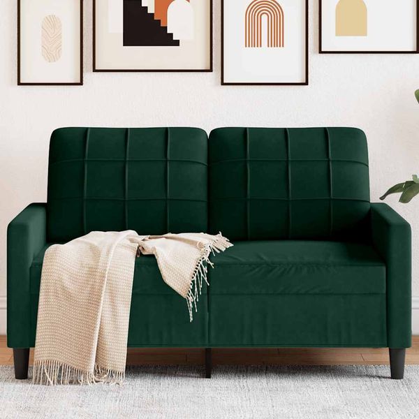 vidaXL 2-miestna pohovka tmavozelená 120 cm zamat