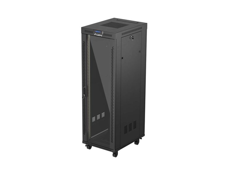 Lanberg 19'' voľne stojúca racková skriňa 37u/600x800 (flat pack) s presklenými dverami lcd čierna