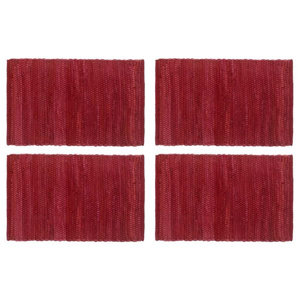 vidaXL Prestierania 4 ks chindi vínové 30x45 cm bavlnené