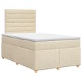 vidaXL Posteľ boxspring s matracom Krémová 120 x 190 cm Látka