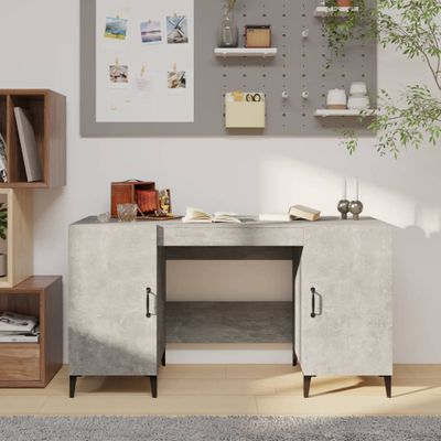 vidaXL Stôl betónovo sivý 140x50x75 cm spracované drevo