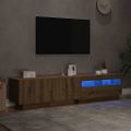 vidaXL TV skrinka s LED svetlami, dubový drevený remeselník, 180x35x40 cm, imitácia dreva