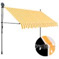 vidaXL Ručne zaťahovacia markíza s LED 300 cm, bielo oranžová