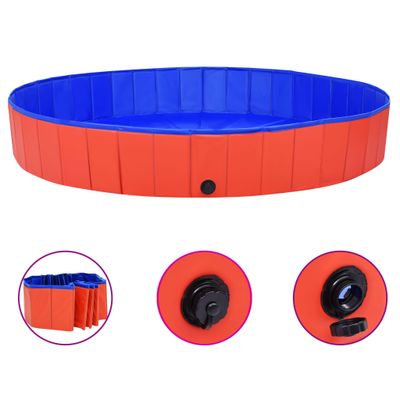 vidaXL Skladací bazén pre psov červený 200x30 cm PVC