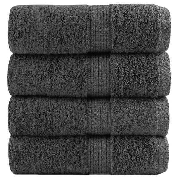 vidaXL Prémiové uteráky pre hostí SOLUND 4 ks antracitové 30x50 cm 600 g/m²