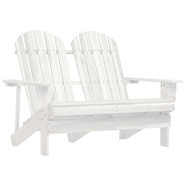 vidaXL 2-miestna záhradná stolička Adirondack jedľový masív biela