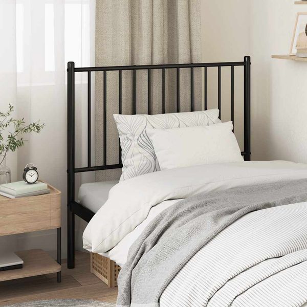 vidaXL Kovové náhradné čelo postele čierne 90 cm