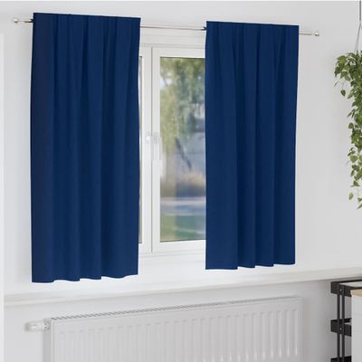vidaXL Záclony na zatemnenie s krúžkami 2 pcs Tmavomodrá 175 x 140 cm