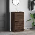 vidaXL Botník s 2 výklopnými zásuvkami hnedý dub 60x42x108 cm